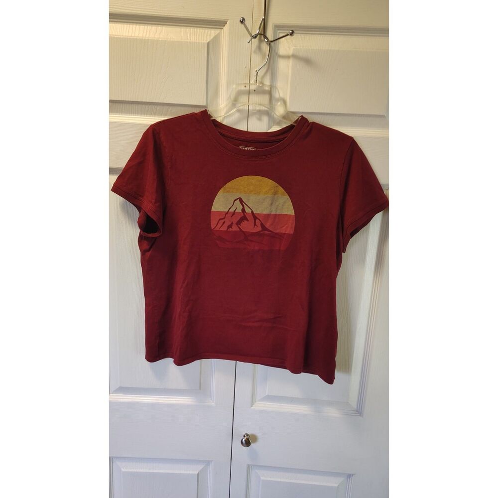 Pendleton Women's Graphic T-Shirt XL Red Mountains Sunset Retro Short Sleeve